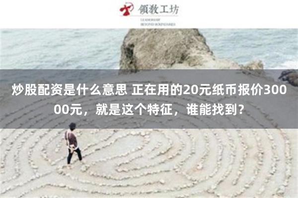 炒股配资是什么意思 正在用的20元纸币报价30000元，就是这个特征，谁能找到？