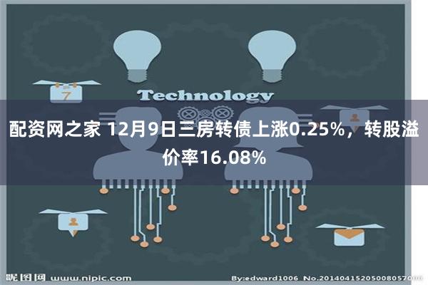 配资网之家 12月9日三房转债上涨0.25%，转股溢价率16.08%